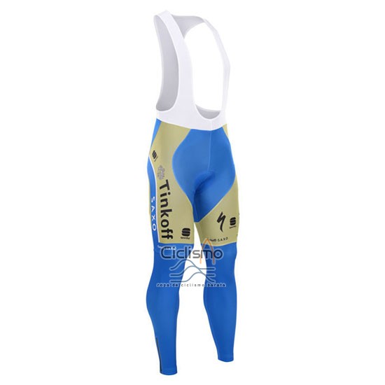 Tinkoff Saxo Bank Ropa Ciclismo Culotte Largo 2015 Mangas Largas Azur y AMarillo